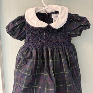 Ralph Lauren Navy Plaid Dress with White Collar